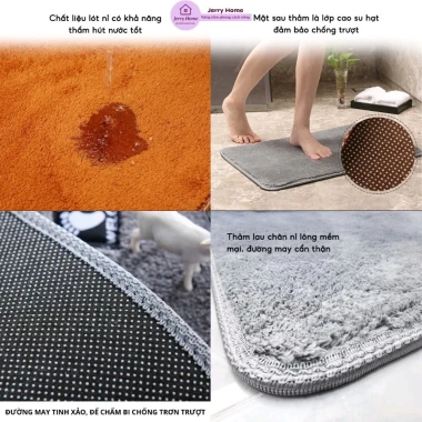 Thảm Chùi Chân Chống Trượt 5 Món - Tiện Lợi, Thấm Nước, Giá 24400đ Jerry Home 6 Thảm Chùi Chân Chống Trượt 5 Món - Tiện Lợi, Thấm Nước, Giá 24400đ Jerry Home 6