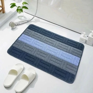 Thảm Len Lau Chân Kẻ Sọc Siêu Thấm Chống Trơn 40x60cm Cho Phòng Ngủ Tắm Khách Bếp Giá Rẻ