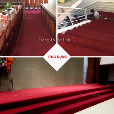 Thảm nỉ trải sàn văn phòng đỏ đô đẹp, giá rẻ chỉ 15000đ/m2, khổ 2m, dày 3mm 3