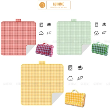 Thảm Picnic Dã Ngoại Chống Thấm Gấp Gọn Cắm Trại Du Lịch Caro Họa Tiết Giá Rẻ 42k 9