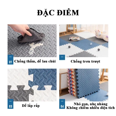 Thảm xốp EVA ghép sàn 30cmx30cm, tấm trải sàn bằng xốp an toàn cho bé 3 Thảm xốp EVA ghép sàn 30cmx30cm, tấm trải sàn bằng xốp an toàn cho bé 3