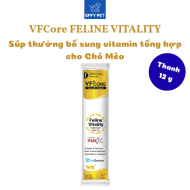 Thanh 12g Súp thưởng VFCore Feline Vitality - Vitamin tổng hợp cho chó mèo, giảm còn 21.000đ 2 Thanh 12g Súp thưởng VFCore Feline Vitality - Vitamin tổng hợp cho chó mèo, giảm còn 21.000đ 2