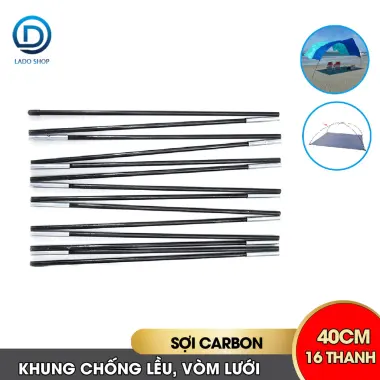 Thanh Chống Lều Carbon 16 Đoạn - Khung Lều Trại Vòm Lưới Trồng Rau Giá Chỉ 99k! 2