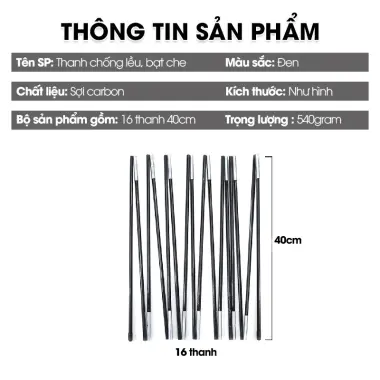 Thanh Chống Lều Carbon 16 Đoạn - Khung Lều Trại Vòm Lưới Trồng Rau Giá Chỉ 99k! 3