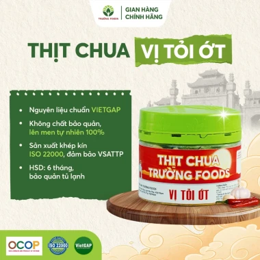 Thịt Chua Tỏi Ớt Trường Foods 180g - Giảm Giá Rẻ 185k/Hộp, 3 Hộp Tỏi Ớt Trường Chỉ 555k 3
