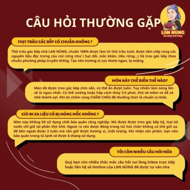 Thịt Trâu Gác Bếp Lan Nùng Chuẩn Dân Tộc - Sốt Chẩm Chéo, Giảm 21% chỉ 130k 9 Thịt Trâu Gác Bếp Lan Nùng Chuẩn Dân Tộc - Sốt Chẩm Chéo, Giảm 21% chỉ 130k 9