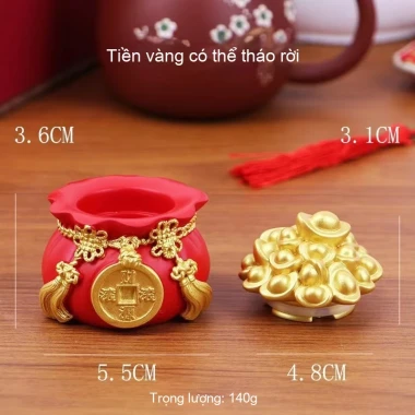 Thỏi Vàng May Mắn – Quà Tặng Phong Thủy kèm 100 Vàng Mini, 119.295/97.783