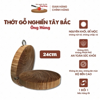 Thớt Gia Đình gỗ Nghiến Tây Bắc Ông Hùng Tròn dùng Gia Đình Để Mộc Không Mùn Không Tâm Kháng Khuẩn An Toàn Sức Khỏe 3