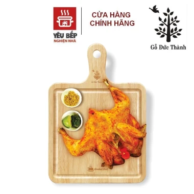 Thớt Gỗ Cao Su Tự Nhiên Đức Thành Hình Vuông Có Tay Cầm - Giá Ưu Đãi 109,000 VND