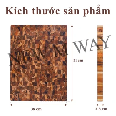 Thớt Gỗ Teak New M WAY Size Lớn 51cm - Bề mặt chắc chắn, không trượt, an toàn cho mọi bếp 6