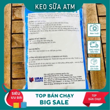 Thùng 10 Túi Keo Sữa MTM và ATM Latex 135 - Dán gỗ xốp giấy bám chắc giá 536.000 6 Thùng 10 Túi Keo Sữa MTM và ATM Latex 135 - Dán gỗ xốp giấy bám chắc giá 536.000 6