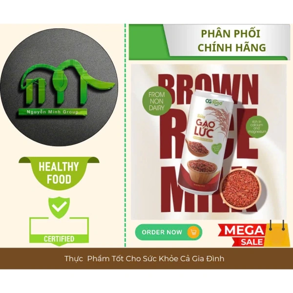 Hình ảnh sản phẩm Thùng 24 Lon Sữa Gạo Lứt Cg Food 245ml - Dinh dưỡng thực vật, Giá 288.000₫