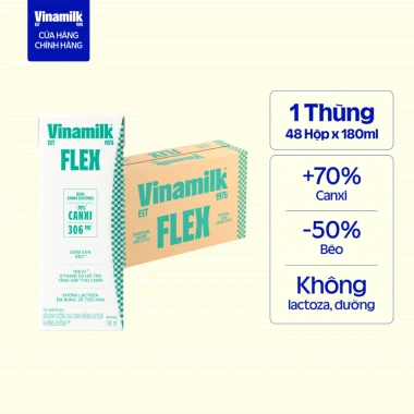 Thùng 48 hộp Sữa Dinh Dưỡng Flex 180ml Giàu Canxi Không Lactoza - Giá chỉ 440.640