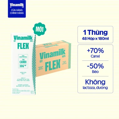 Thùng 48 hộp Sữa Dinh Dưỡng Flex 180ml Giàu Canxi Không Lactoza - Giá chỉ 440.640