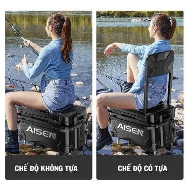 Thùng Câu Đài Aisen 42L Cao Cấp, Chắc Chắn, Bánh Xe Địa Hình - DIHOSO FISHING