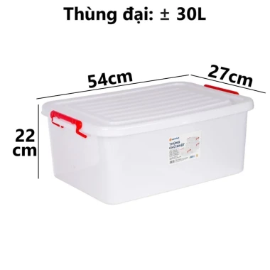 Thùng nhựa Việt Nhật 10L-30L có nắp khóa, đựng đồ chơi, quần áo giá rẻ 52207đ 2