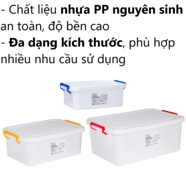 Thùng nhựa Việt Nhật 10L-30L có nắp khóa, đựng đồ chơi, quần áo giá rẻ 52207đ 3