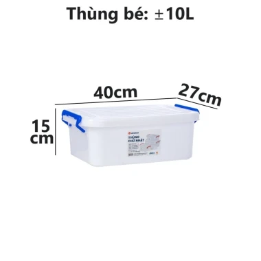 Thùng nhựa Việt Nhật 10L-30L có nắp khóa, đựng đồ chơi, quần áo giá rẻ 52207đ 4
