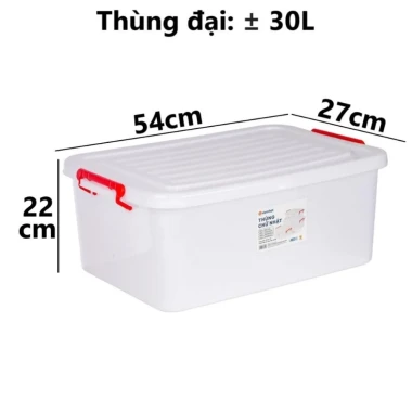 Thùng nhựa Việt Nhật 10L-30L có nắp khóa, đựng đồ chơi, quần áo giá rẻ 52207đ 11