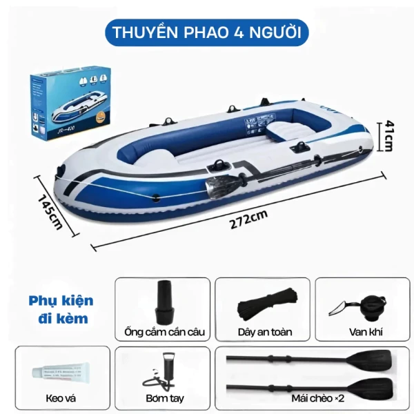 Hình ảnh sản phẩm Thuyền Hơi Câu Cá Cao Cấp Cho 2-3 Người KAW Giảm Giá Cực Sốc Chỉ Còn 949k!