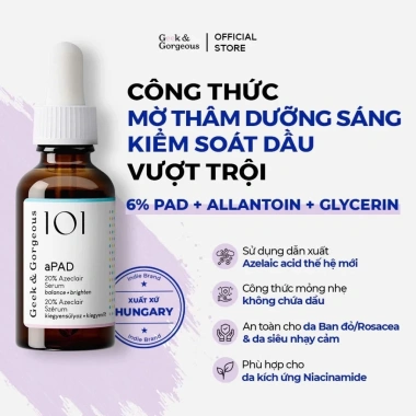 Tinh chất aPAD 20% Azelaic Acid 30ml - Mờ thâm, dưỡng sáng, kiểm soát dầu - 419k 2