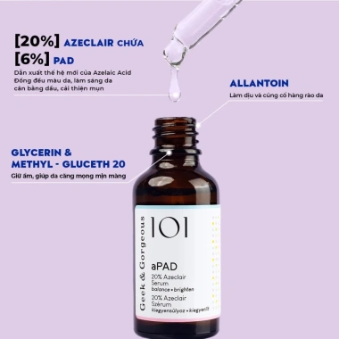 Tinh chất aPAD 20% Azelaic Acid 30ml - Mờ thâm, dưỡng sáng, kiểm soát dầu - 419k 5