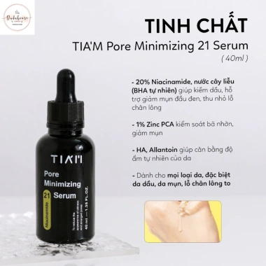 Tinh Chất TIAM Pore Minimizing 21 Serum Niacinamide 20% và Zinc 1% Kiểm Dầu Ngừa Mụn 40ml 129.900₫