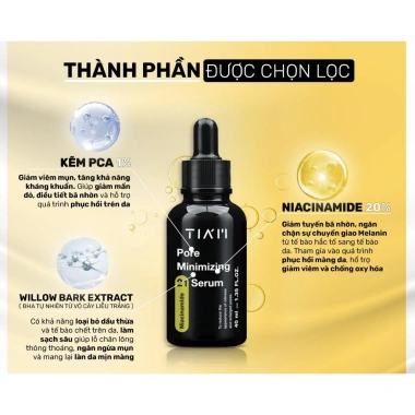Tinh Chất TIAM Pore Minimizing 21 Serum Niacinamide 20% và Zinc 1% Kiểm Dầu Ngừa Mụn 40ml 129.900₫