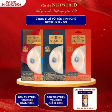 Tổ Yến Nestlux 5G Combo 2/3 - Bao lì xì, Giá 772.000đ - Tăng sức kháng, da đẹp