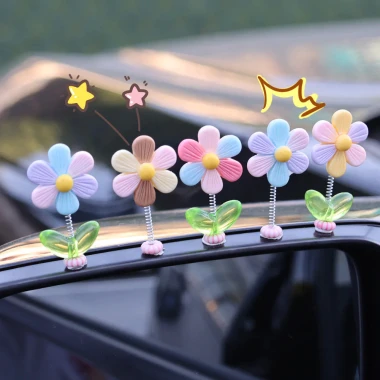 TOP Charm Trang Trí Nội Thất Xe Ô Tô, Bàn Làm Việc - Bông Hoa, Động Vật Đáng Yêu Giá Chỉ 23999đ 3