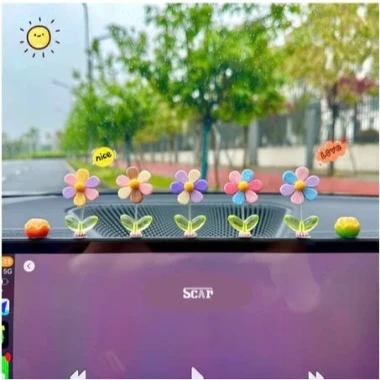 TOP Charm Trang Trí Nội Thất Xe Ô Tô, Bàn Làm Việc - Bông Hoa, Động Vật Đáng Yêu Giá Chỉ 23999đ 4
