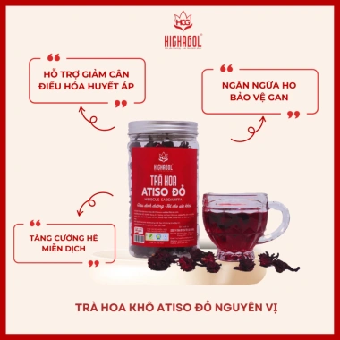 Trà Đài Hoa Atiso Đỏ Hichagol 100% Thiên Nhiên - Giảm Cân, Tốt Tiêu Hóa, 80gr