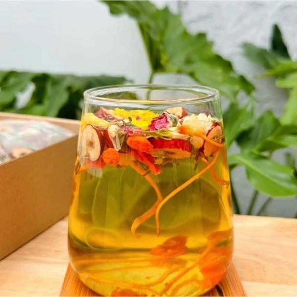 Hình ảnh sản phẩm Trà Đông Trùng 7 Vị Thảo Mộc An Phương, Trà Giúp Đẹp Da Dễ Ngủ, Thanh Lọc Cơ Thể, 30 Gói Tặng Bình