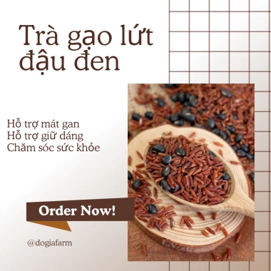 Trà gạo lứt đậu đen xanh Dogiafarm 500g/1kg - Đẹp da, đẹp dáng, thanh lọc cơ thể, 45.000