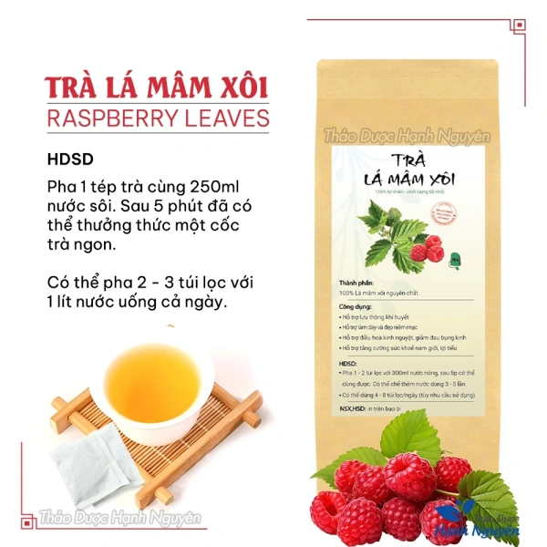 Thành phần và công dụng của trà lá mâm xôi trong hỗ trợ sức khỏe sinh sản phụ nữ