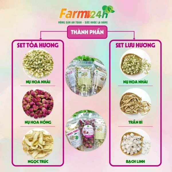 Hình ảnh sản phẩm Trà lưu hương - Bạch phục linh, hoa nhài, trần bì - khử mùi, không nước hoa - 78.777đ