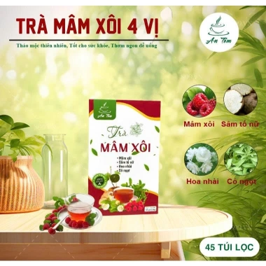 Trà Mâm Xôi Rừng Tự Nhiên 45 Túi - Lọc Thanh Mát, Giảm Viêm, Cải Râu, Chỉ 150k