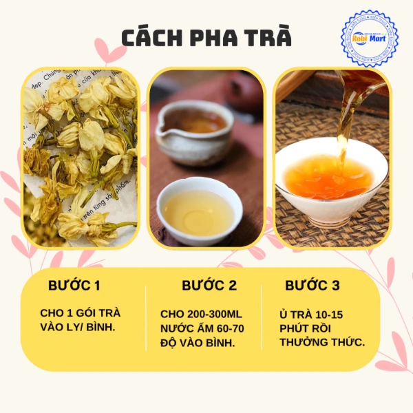 Hình ảnh sản phẩm Trà thảo dược thải độc hoa nhài, bạch phục linh, trần bì – không đường, giá chỉ 61.700₫