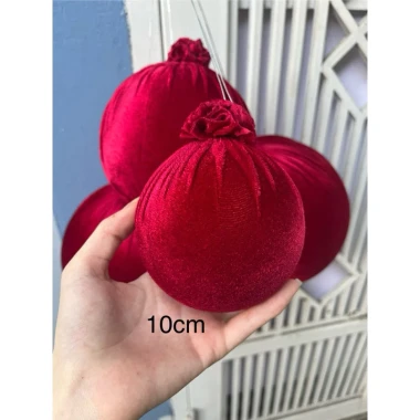 Trang Trí Noel - Quả Châu Nhung Đỏ Decor Sự Kiện GIÁM 17% Chỉ 20.900đ 10