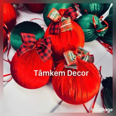 Trang Trí Noel - Quả Châu Nhung Đỏ Decor Sự Kiện GIÁM 17% Chỉ 20.900đ 19