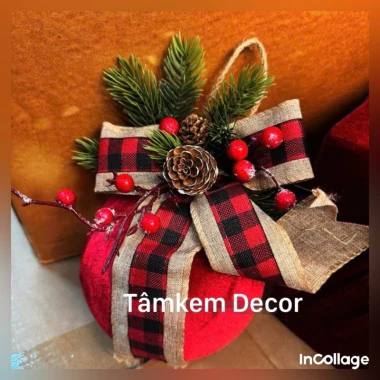 Trang Trí Noel - Quả Châu Nhung Đỏ Decor Sự Kiện GIÁM 17% Chỉ 20.900đ 23