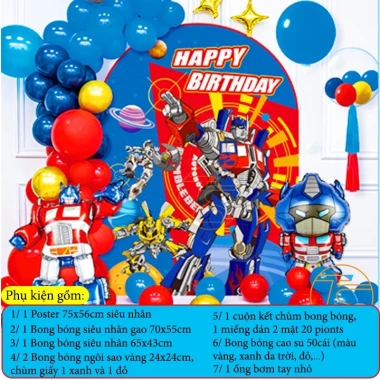 Trang Trí Sinh Nhật Người Nhện Siêu Nhân - Bộ Poster & Ống Bơm Tay Giá Cực Rẻ 151k 18