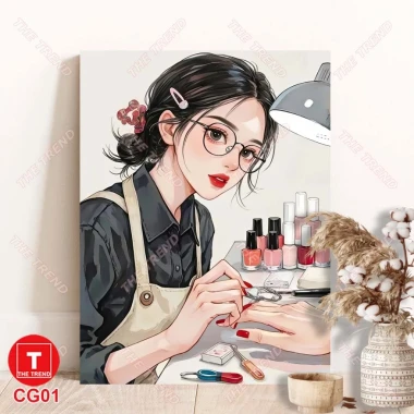 Tranh Canvas Cô Gái Làm Nail Mi Spa Makeup Treo Tường Dễ Dàng Không Cần Khoan - Giảm Giá 70k 2 Tranh Canvas Cô Gái Làm Nail Mi Spa Makeup Treo Tường Dễ Dàng Không Cần Khoan - Giảm Giá 70k 2
