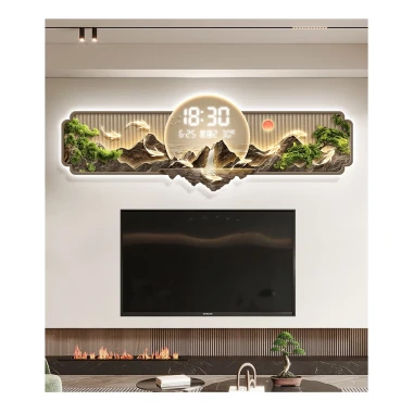 Tranh Đồng Hồ Điện Tử có điều khiển LED từ xa treo tường phòng khách, phòng ngủ, nơi nghỉ dưỡng cao cấp..