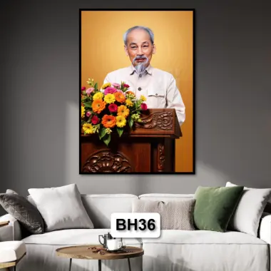 Tranh Gỗ Bác Hồ Giá Rẻ - Chủ Tịch Hồ Chí Minh Tráng Gương Composite Cân Đối 9 Tranh Gỗ Bác Hồ Giá Rẻ - Chủ Tịch Hồ Chí Minh Tráng Gương Composite Cân Đối 9
