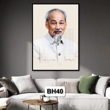Tranh Gỗ Bác Hồ Giá Rẻ - Chủ Tịch Hồ Chí Minh Tráng Gương Composite Cân Đối 26 Tranh Gỗ Bác Hồ Giá Rẻ - Chủ Tịch Hồ Chí Minh Tráng Gương Composite Cân Đối 26