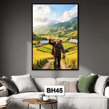 Tranh Gỗ Bác Hồ Giá Rẻ - Chủ Tịch Hồ Chí Minh Tráng Gương Composite Cân Đối 31 Tranh Gỗ Bác Hồ Giá Rẻ - Chủ Tịch Hồ Chí Minh Tráng Gương Composite Cân Đối 31