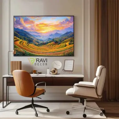 Tranh Phong Cảnh Việt Nam - Vịnh Hạ Long Canvas In Bền Màu Sắc Nét Treo Tường Phòng Khách 60x90cm 3