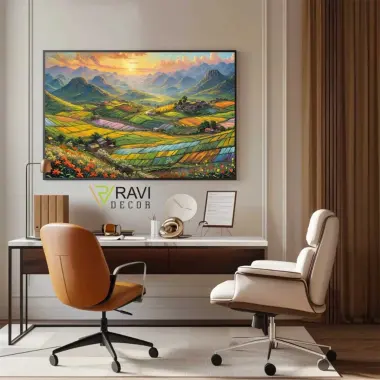 Tranh Phong Cảnh Việt Nam - Vịnh Hạ Long Canvas In Bền Màu Sắc Nét Treo Tường Phòng Khách 60x90cm 8