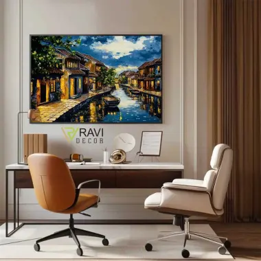 Tranh Phong Cảnh Việt Nam - Vịnh Hạ Long Canvas In Bền Màu Sắc Nét Treo Tường Phòng Khách 60x90cm 15